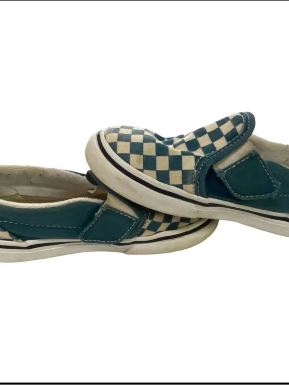 Vans Kids Checkerboard Slip-On Sneakers - Teal & Black